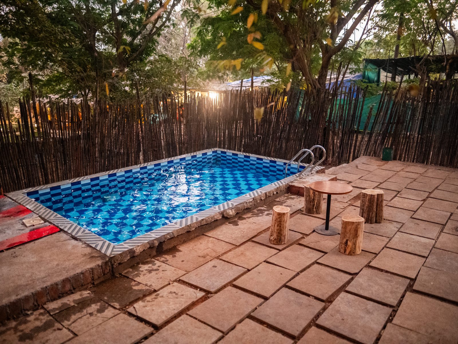 the villa's private pool and sun deck