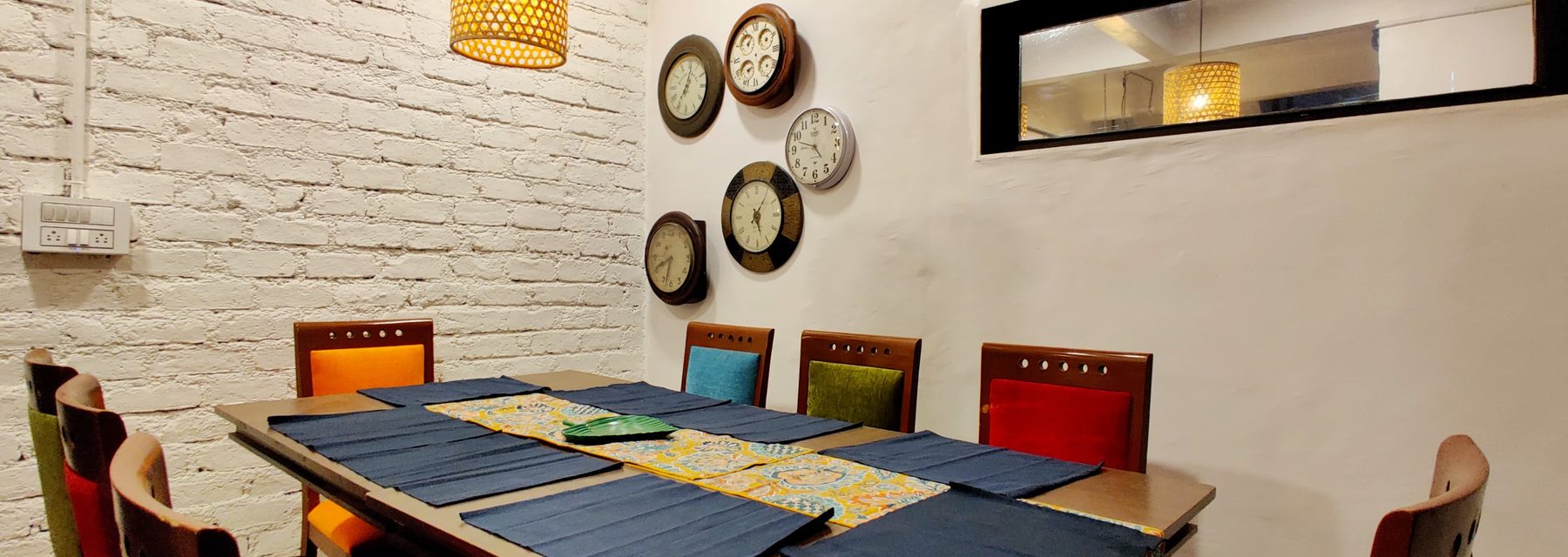 the long dining table laid for the house